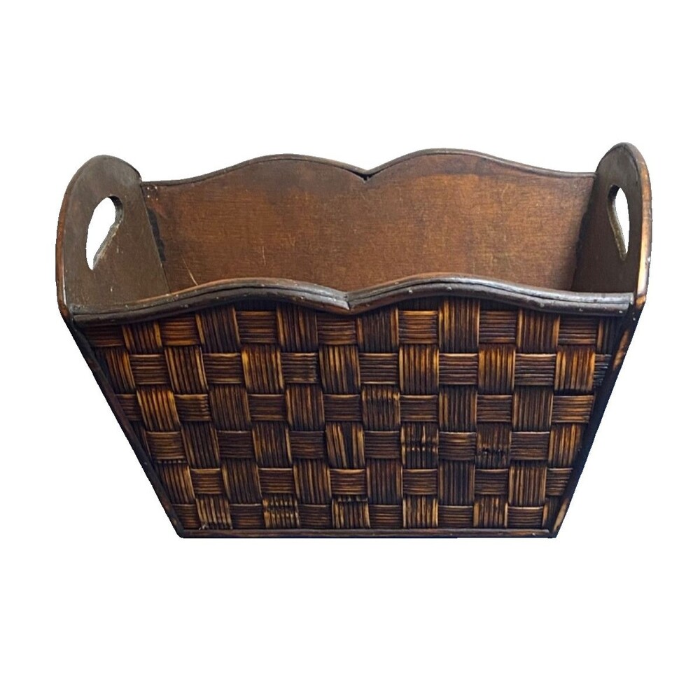 Magazine Holder~Wood/Wooden~Wicker Siding